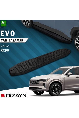 S-dizayn Volvo Xc90 Makyajlı Hybrid Evo Siyah Yan Basamak 203 Cm 2024 Üzeri A+ Kalite