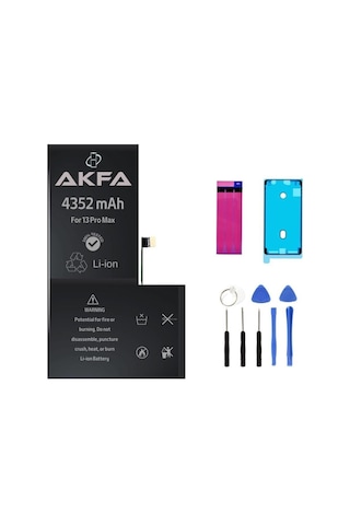 Akfa Apple Uyumlu iPhone  13 Pro Max Telefon Batarya- 4352 Mah+tamir Seti Model:86498655618