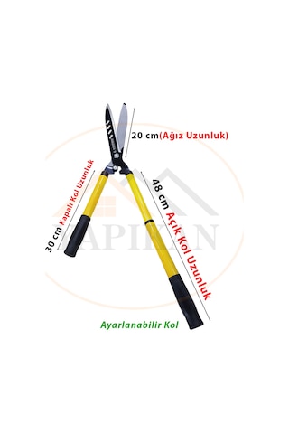 Meşem Çim Makası Teleskopik Uzatmalı Ayarlı Bahçe Çimen Makası