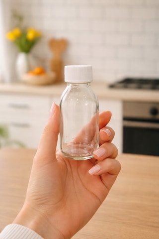 6 Adet 100 Ml Kilitli Beyaz Kapaklı Şeffaf Detox Shot Şişesi 100 Cc Ginger Şat Beyaz Cam Şişe Beyaz - Şeffaf