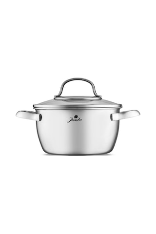 Jumbo Colosseum 3ply 7 Parça İndüksiyon Tabanlı Çelik Tencere Seti Gümüş