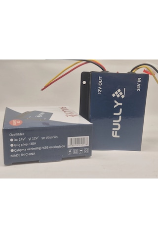 Fully 24v To 12v Düşürücü - 24 Voltu 12 Volt Yapan Çevirici - Otobüs Kamyon Tır Uyumlu 12v Dönüştürü
