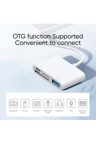 Ebitda Joyroom S-h142 4'ü 1 Arada Sd/tf Kart Okuyucu + Otg Şarj Adaptörü Beyaz