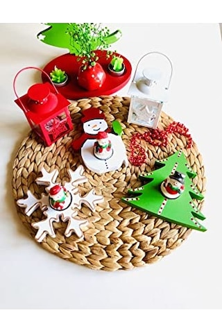 Yılbaşı Özel Tasarım 3lü Mumluk Seti Tealight Den-338 Genel