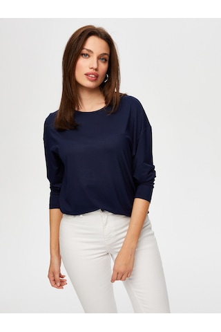 Yuvarlak Yaka Uzun Kol T-shirt B00019-1 B00019-120 Lacivert