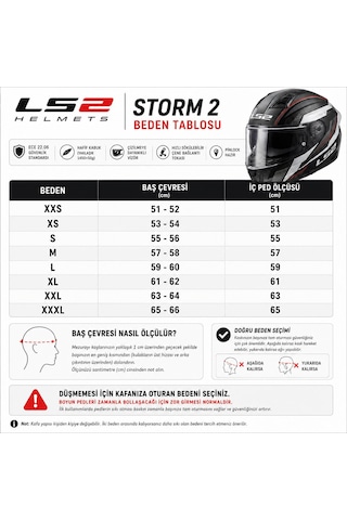 Kapalı Kask Ls2 Storm 2 Jeans Vizörlü 3XL