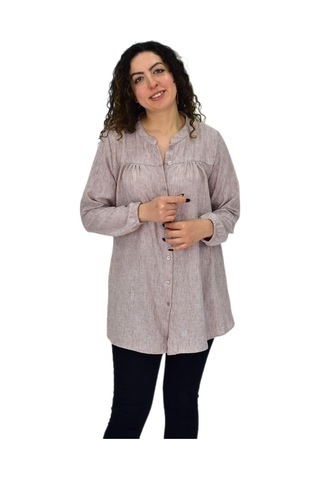 Baglan Kadın Kol Lastikli Bluz Bgl-st04645 VİZON
