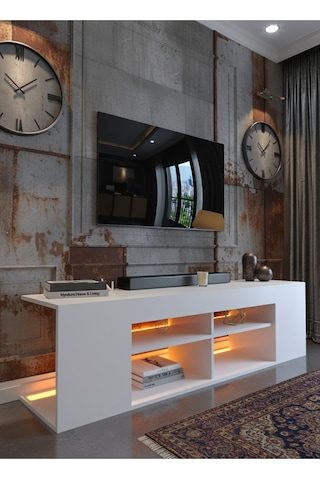 Resital Ledli Tv Ünitesi L1503-1 Beyaz Beyaz