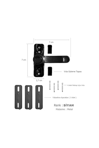 Pvc Pimapen Kapı Pencere Emniyet Çocuk Kilidi Düğmeli Siyah