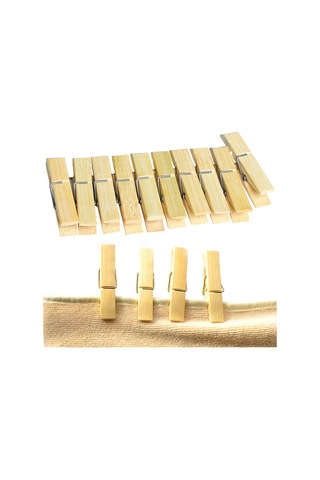 Maiyame 100 Adet Doğal Bambü Çamaşır Klembi - Dayanıklı, Hafif, İç/içeri Dışarı Kullanım - Dekoratif Ve Pratik Kullanım Seçenekleri Ahşap Renkli