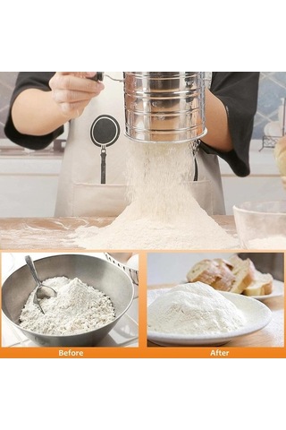 Maoyaya Pasta Kesici, Hamur Blenderi, 3'lü Un Eleği, Bisküvi Kesici, Paslanmaz Çelik 4 Parça Pişirme Seti Çelik