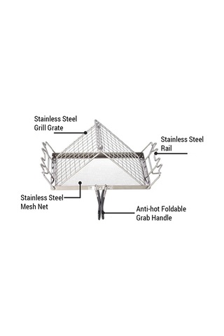 Jeehugo Stahl Çelik Islak Ekmek Izgara, Ev Ve Çıktı Kullanımı, Et Ve Şiş Kebabı Pişirme, Dağ Şekli, Hafif Ve Konforlu Gümüş