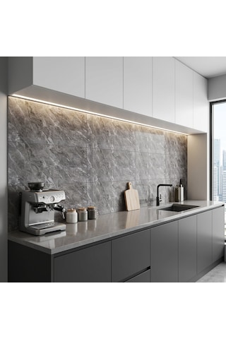 30x60 Cm Kendinden Yapışkanlı Duvar,banyo,tezgah Arası Kaplama Antrasit Mermer 12 Adet 8807-30-12