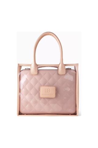 Beautifect Vegan Deri Tote Çanta Şeffaf Panelli, Şık & Seyahat Dostu