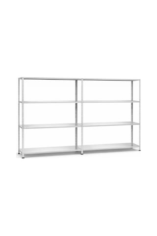 Galvaniz 4 Katlı 2li Birleşik Arşiv Raf Sistemi - Çelik Raf - Metal Raf Metalik