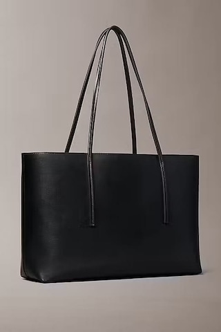 Calvin Klein Kadın Cüzdanlı Klasik Tote Omuz Çantası - Siyah Black/toasted Coconut