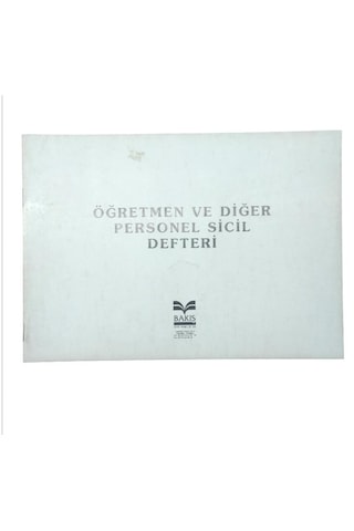Bakış Yayınları Öğretmen Ve Diğer Personel Sicil Defteri 50 Yp
