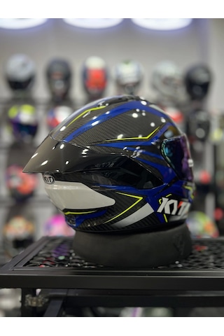 Kyt NZ-Race Carbon +1 Irıdyum Vizör Motosiklet Kaskı Mavi