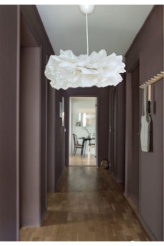 30 Cm Beyaz Midi Boy Çiçek Avize Beyaz El Yapımı Dekoratif Modern Minimalist Tasarım Beyaz