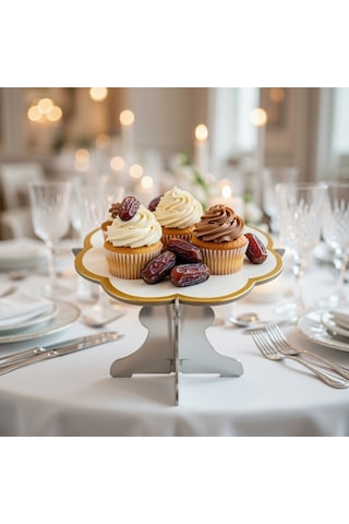 Cupcake Truff Hurma Stand 6'lı Beyaz 8,5x9 Cm Sunum Standı Diğer