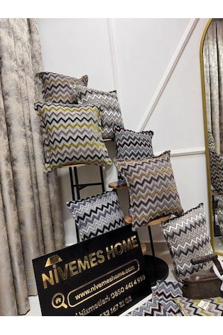 Nivemeshome Sarı Yeşil Kırlent Kılıfı 45x45 Sarı-Yeşil