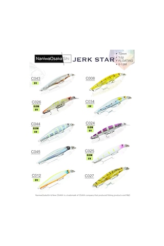 Nanıwaosakashı Jerkstar 70mm 5.2g Maket Balık