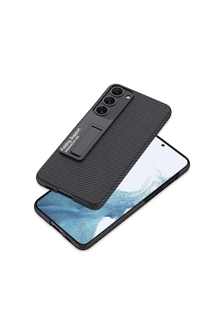 Samsung Galaxy Uyumlu S23 Kılıf Zore Kıpta Standlı Kapak Kırmızı