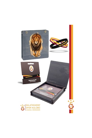 Galatasaray 3'lü Silikon Çocuk Bileklik Ahşap Kutulu 001