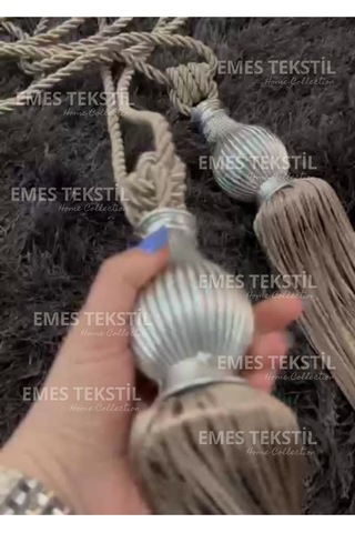 Kuka Braçol Kornişe Takma Tavan Yan Bağlama Perde Toplama Aksesuarı Tieback Gümüş Kukalı Vizon
