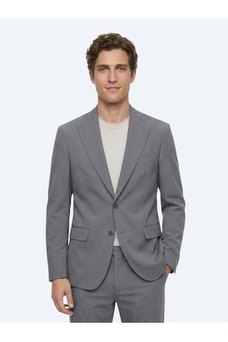 Kip Gri Düz Modern Fit Takım Elbise