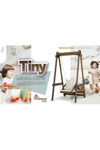 Vendy Çocuk Salıncak Dış Mekan Bahçe, Teras Salıncağı - Ladin Ahşap Krem