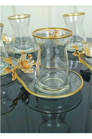 Çnr Home Collection Lüxs 6 Kişilik Çay Seti Beyaz