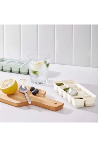 Ikea Spjutrocka Kapaklı 2'li Buz Kalıbı 20 X 8 X 3 Cm Açık Bej / Açık Yeşil
