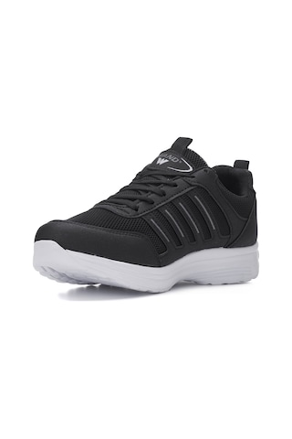 Günlük Erkek Büyük Beden 45-47 Sneaker Spor Ayakkabı Bağcıklı Fileli Rahat Nefes Alabilen 2080 Siyah - Beyaz