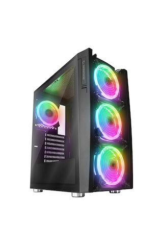 Rampage Hacker 650 W 80+ Bronze 4 x RGB Auto Fan ATX Mid-Tower Gaming Oyuncu Kasası