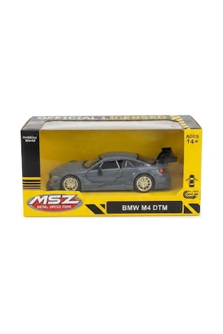 Hobbiez Lisanslı Bmw M4 Kapıları Açılabilir Model Diecast 1.36 Ölçek Metal Model Araç Gri