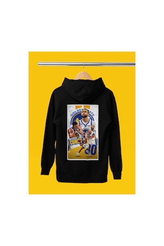 Stil X Stephen Curry Baskılı Kapüşonlu Sweatshırt Siyah-6
