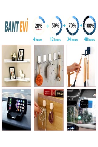 Die Cut Vhb Çift Taraflı Silikon Bant 12 Adet 30x25mm Özel Kesim