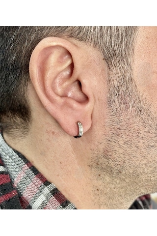 Kaliteli Sıkıştırmalı Fake Deliksiz Çelik Erkek Küpe Earcuff 1 Ad