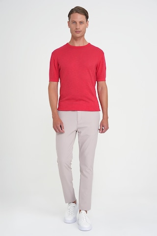 Efor Comfort Fit Bisiklet Yaka Kısa Kol Spor Mercan Triko Tr 881 Mercan