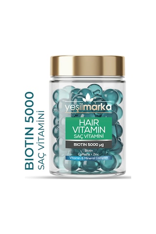 Yeşilmarka Biotin & Kafein & Çinko Saç Vitamini 30 Kapsül