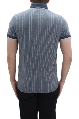 Santa Dmctekstil Erkek Kavis-108 Çizgili Spor Kesim Dar Kalıp Cepsiz Polo Yaka T-shirt Lacivert