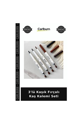Özel Üretim Güzellik 3'lü Kaşık Fırçalı Kaş Kalemi Seti Diğer