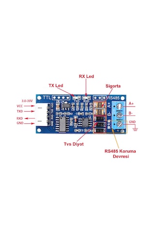 Alkatronik-Ttl To Rs485 Modül Otomatik Flow Kontrol Hardware Automatic Flow