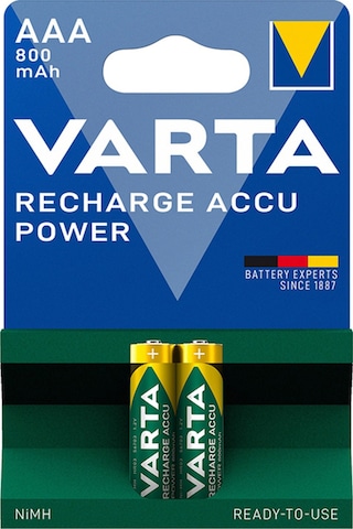 Varta 56703 800 mAh Blister AAA Ni-MH Şarj Edilebilir İnce Kalem Pil 2'li Varta 56703 800 mAh Blister AAA Ni-MH Şarj Edilebilir İnce Kalem Pil 2'li