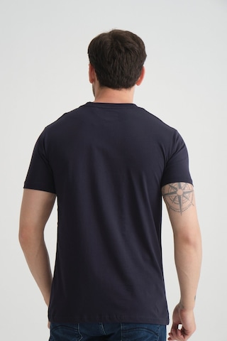 Shooter Sportwear Shooter Erkek T-shirt %100 Pamuk Nefes Alan Bisiklet Yaka Regular Fit Lacivert