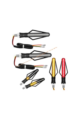 Motosiklet Kayan Efsane Model Sinyal Takımı Kırmızı Sarı