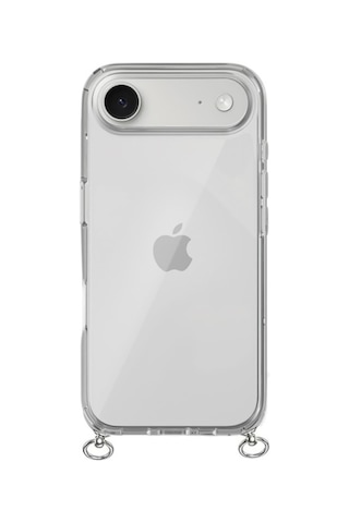 Hippi Apple Uyumlu iPhone 17 Air Şeffaf Askılı Telefon Kılıf Beyaz - Şeffaf