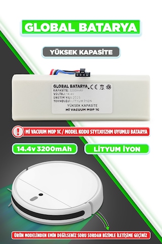 Xiaomi Mi Vacuum Mop 1c 2in1 Batarya 3200mah Yüksek Kapasite
