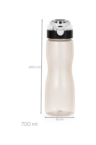 Porsima 911037-1 Bpa Free Motivasyon Sporcu Su Matarası Suluk 0,7lt Su Şişesi Gri